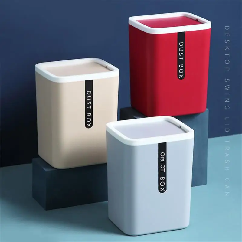 Creative Mini Small Waste Bin Desktop Garbage Basket Home Table Plastic Office Supplies Trash Can Dustbin Sundries Barrel Box