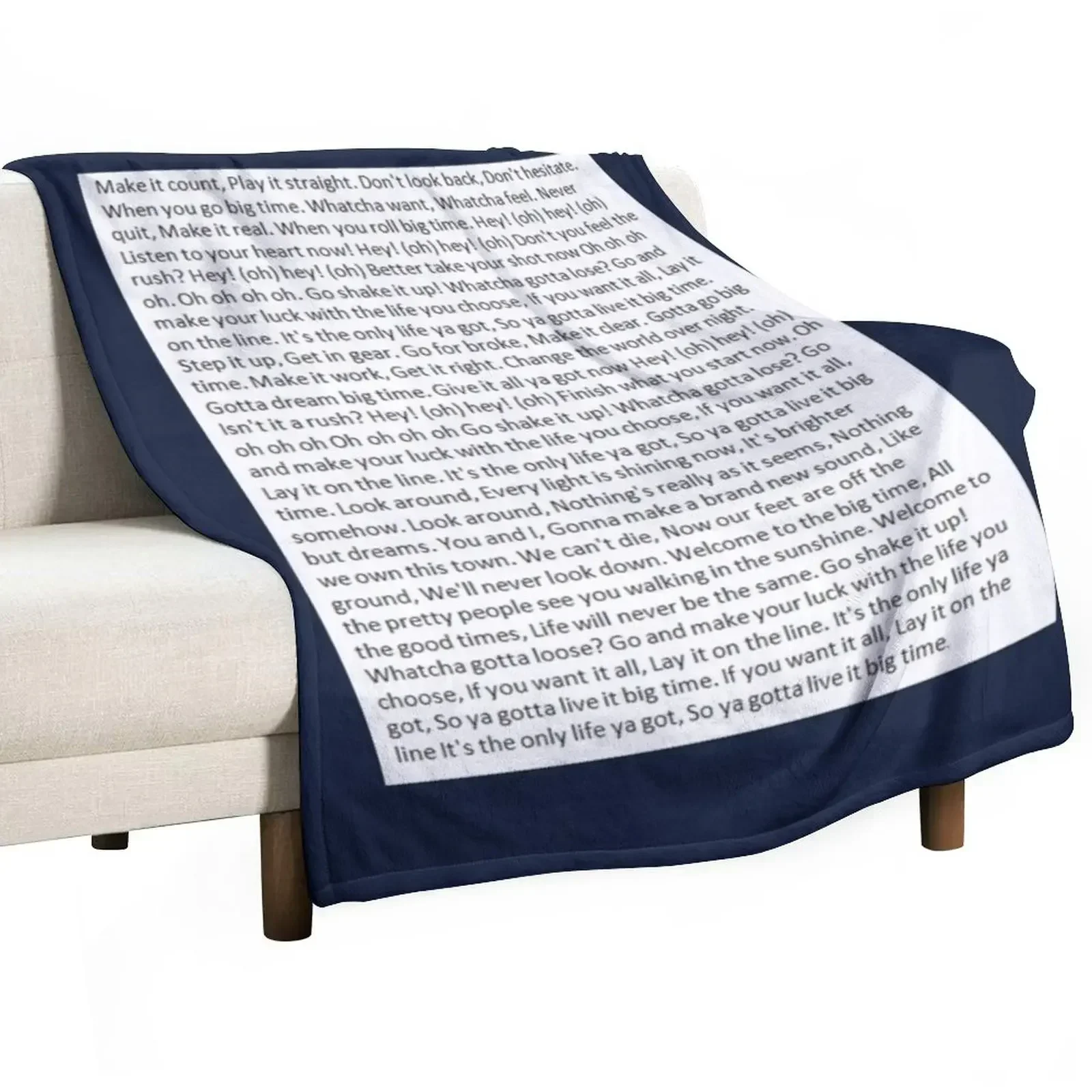 Lyrics to Big Time Rush Throw Blanket Sofa Quilt Hairy wednesday Blankets