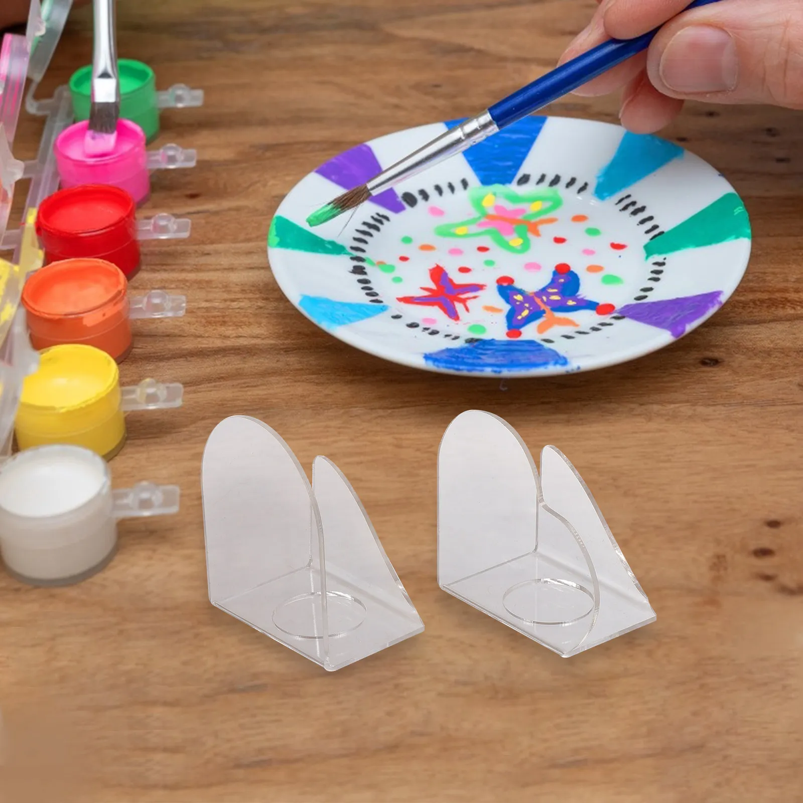 

Набор из 2-х безопасных нетоксичных акриловых палитр для смешивания красок, компактные и легкие, для акварели, акрила, гуаши, для начинающих художников