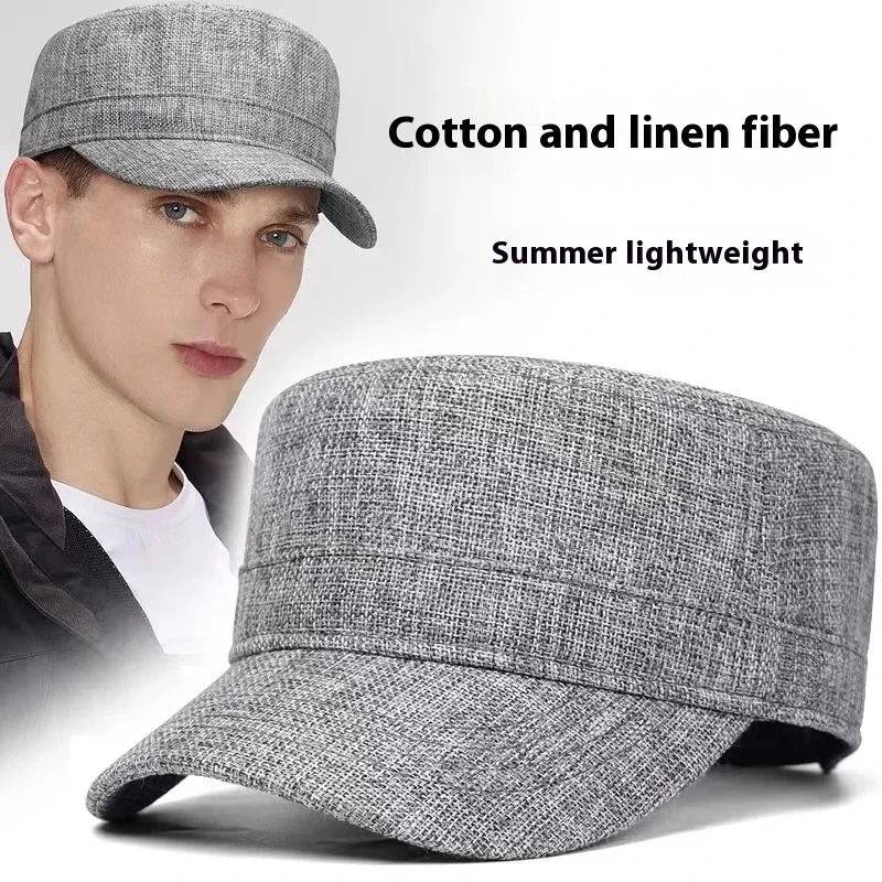 

Быстросохнущая мужская кепка с большой головой, армейская плоская кепка большого размера, мужская летняя кепка из искусственного льна, сетчатая дышащая военная кепка больших размеров, 55-60 см, 60-66 см