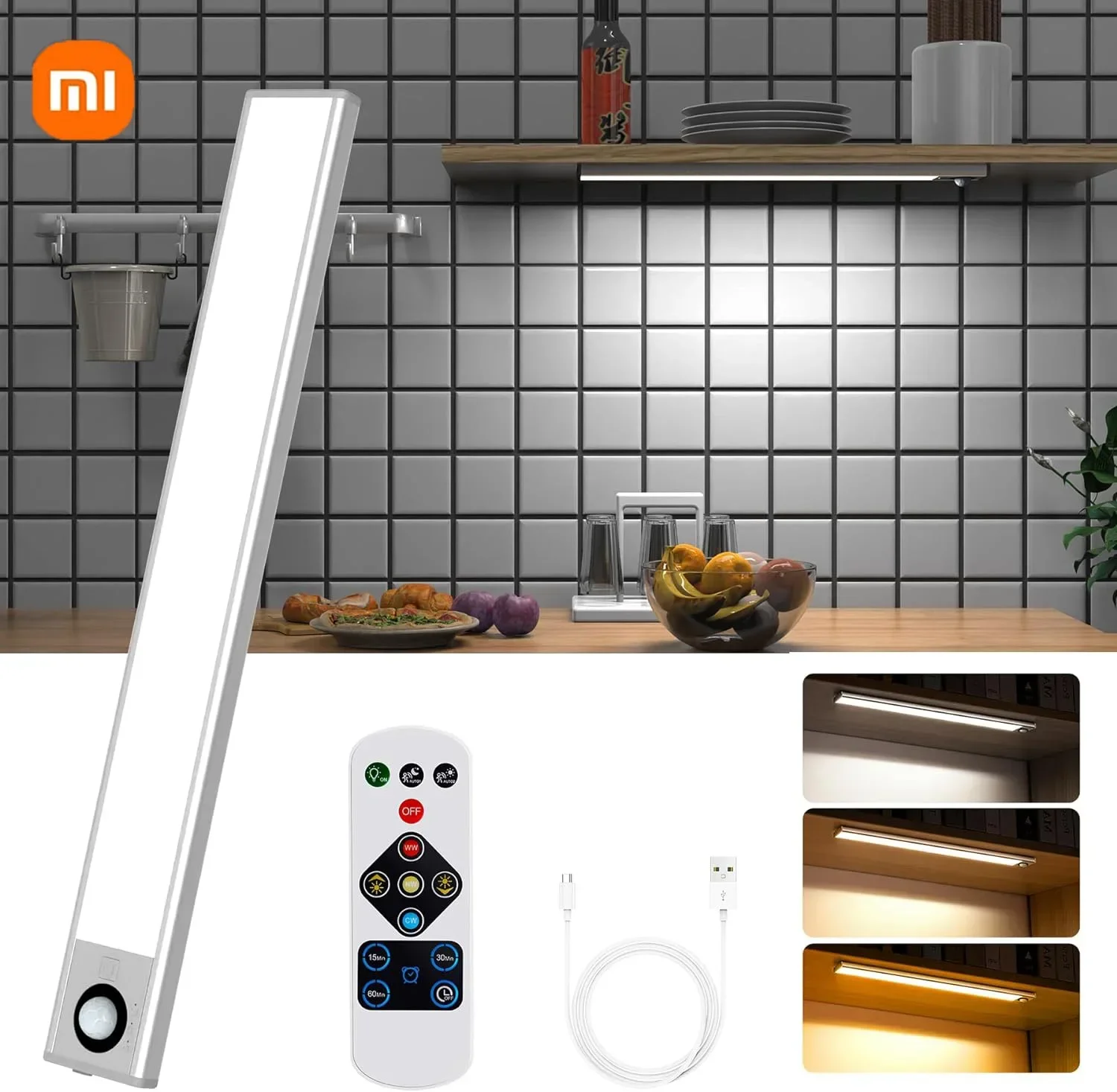 Xiaomi-Luz LED nocturna inalámbrica con Sensor de movimiento, lámpara recargable por USB para cocina, armario, mesa, iluminación de escalera,