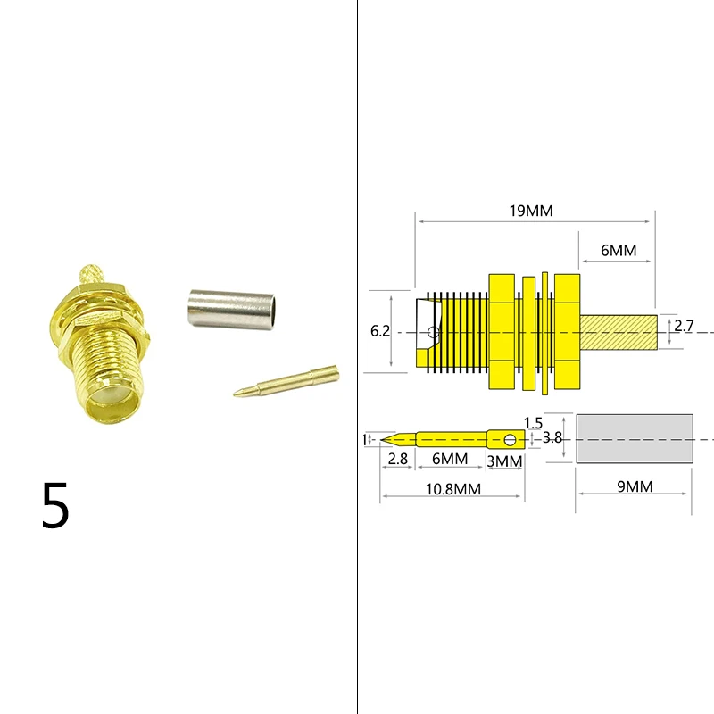 1PC SMA Male/ Female RF Coax Connector For RG316 RG174 RG58 RG142 RG405 Cable Wholesale Price