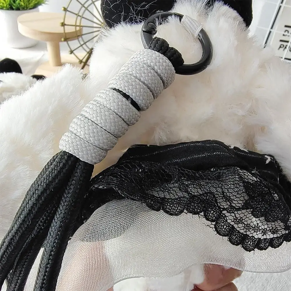 창의적인 봉제 토끼 인형 펜던트 만화 나비 매듭 인형 열쇠고리 납작 귀 봉제 인형 장난감 선물