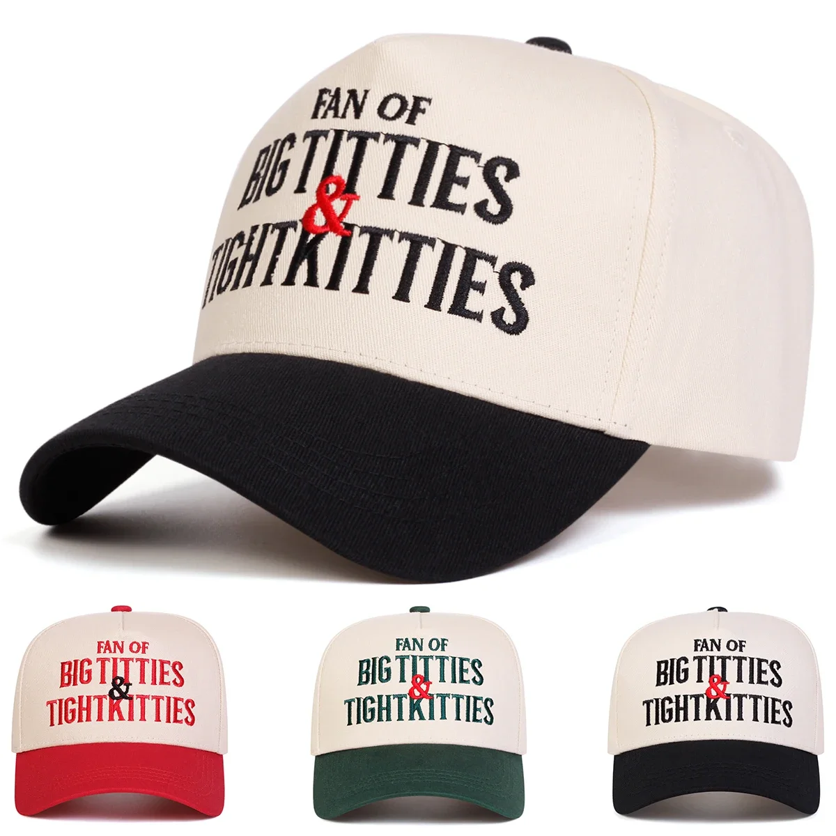 Unisex TIGHT KITTIES Letter Embroidery Baseball Caps Spring and Autumn Outdoor Adjustable Casual Hats Sunscreen Hat Sports Cap