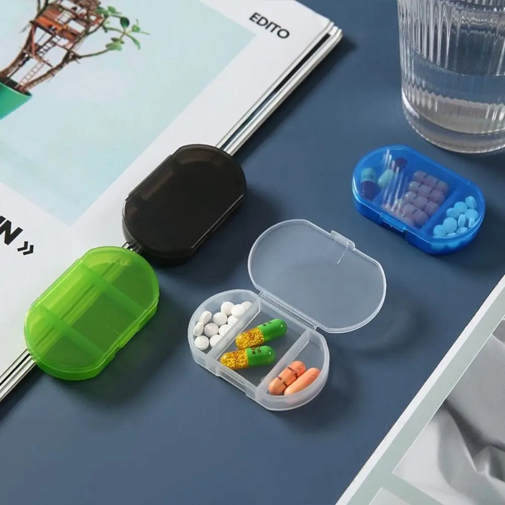 Three Compartments Mini Pill Box Moisture-proof Portable Travel Medicine Organizer Transparent Convenient Small Medicine Box