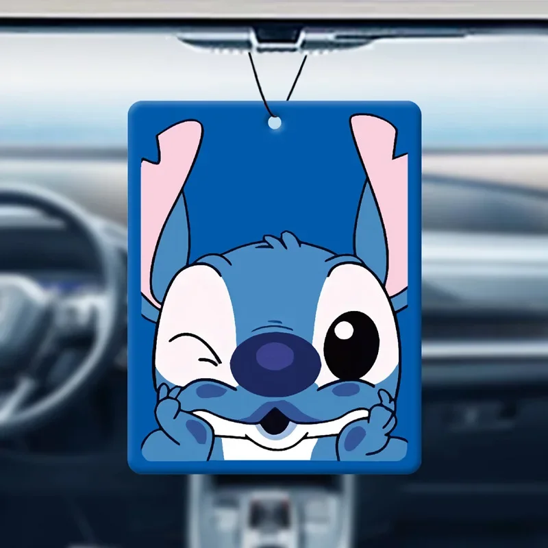 Disney Stitch Anime Figure Car Air Freshener Lilo and Stitch Long Lasting Scented Paper Tablets Car Decorations Christmars Gifts