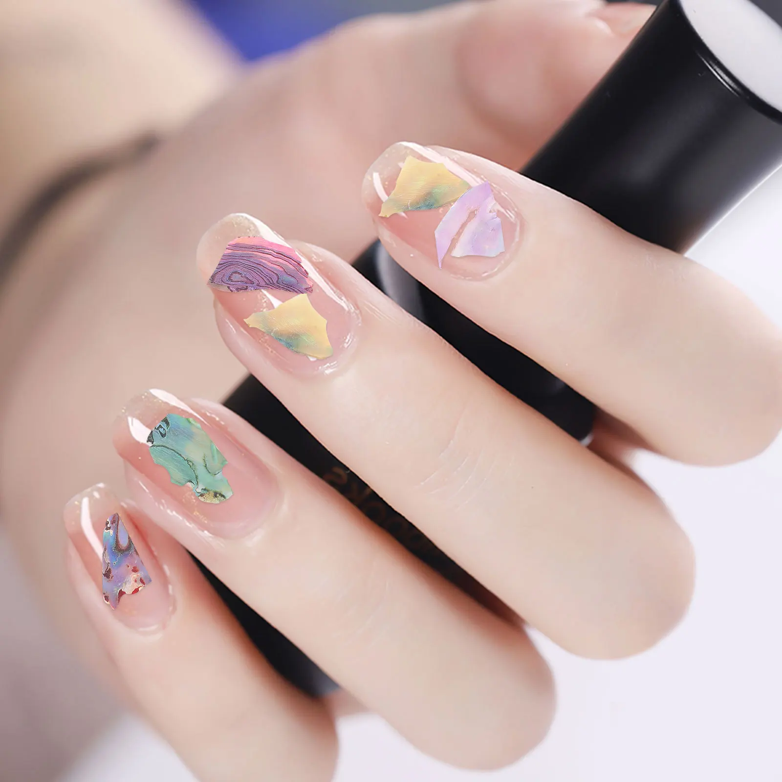 

3 Boxes Manicure Charm Nail Art Decoration 12 Grid Shell Flakes Glitter Patch Nail Stickers DIY Fashionable Glamorous Nails