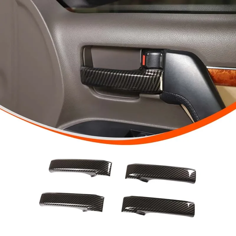 For 2008-2021 Toyota Land Cruiser 200 LC200 ABS carbon fiber Car Interior Door Handle Cover Decoration Stickers Accessories