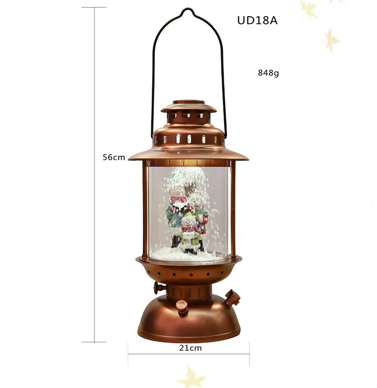 

Decorative night light music falling snow led oil lamp horse lamp portable hanging snowman santa tree god of wealth doll
