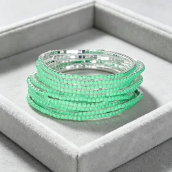 1Pieces Ladies Crystal Bracelet 41 Colors Full Rhinestone Elastic Bracelet Women Wristband Bracelet Gift 2.0mm