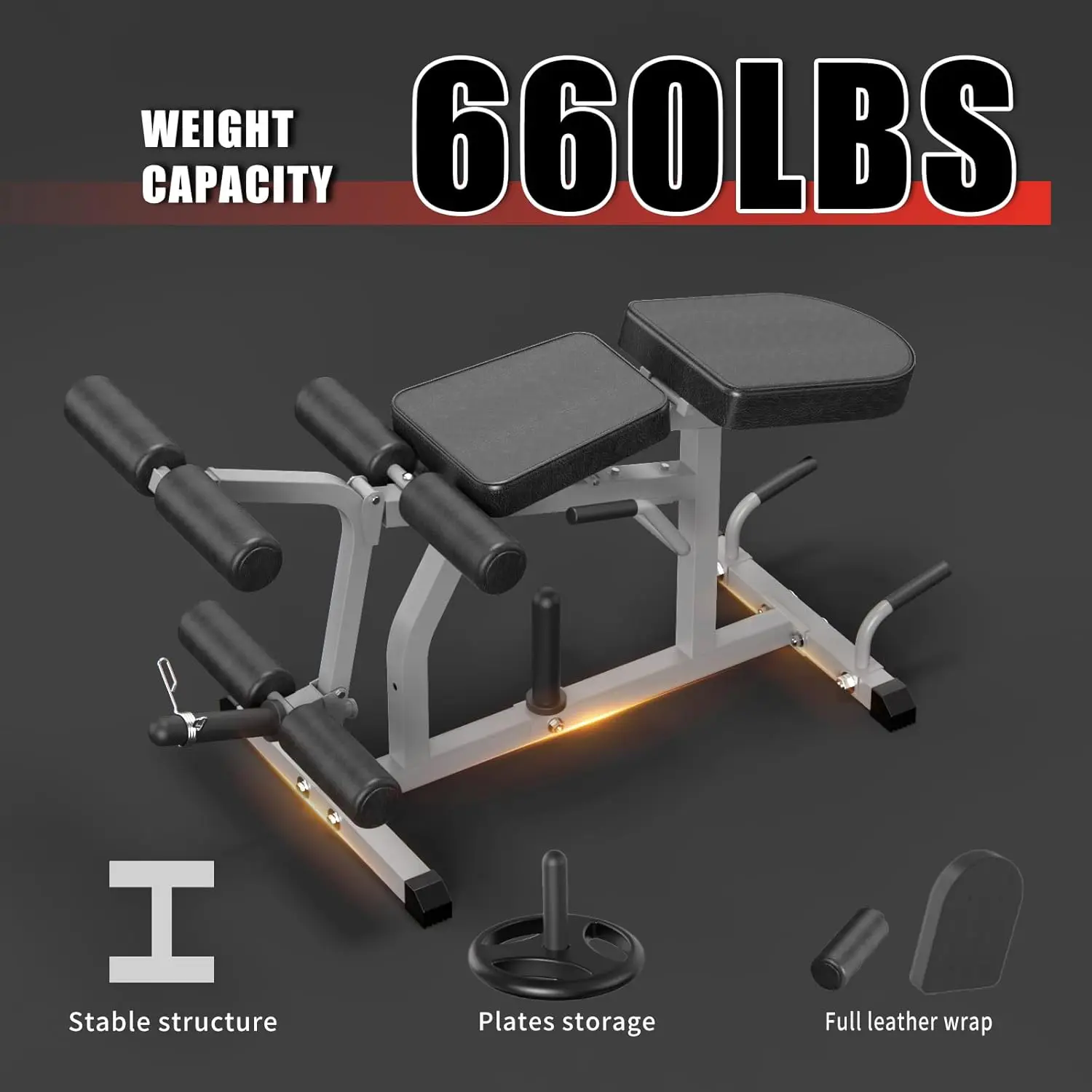 Mesin Ekstensi dan Curl Kaki 2-in-1 yang Dapat Disesuaikan, Transisi Mudah, Mesin Kaki untuk Gym di Rumah, Kapasitas Beban 660LBS·Popularitas Baru