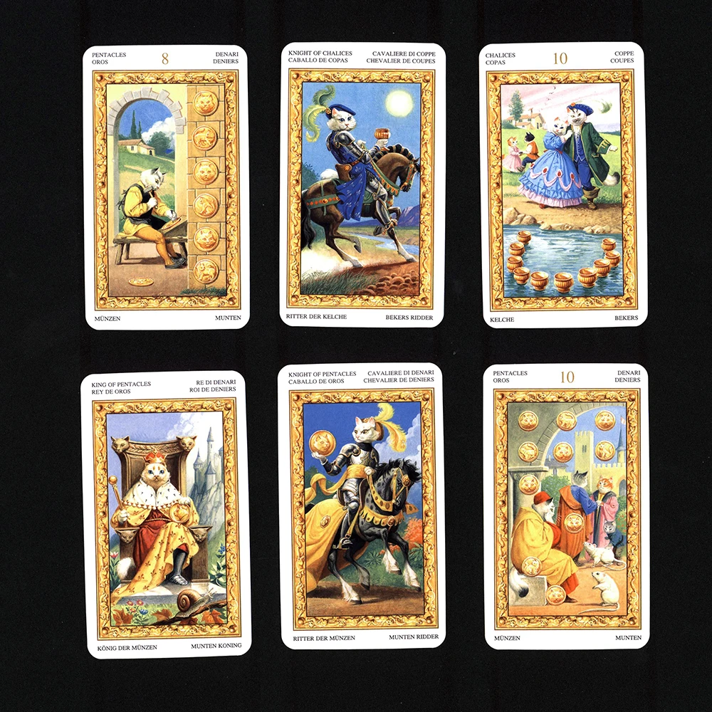 In Spanish .Tarot Of White Cats.tarot Cards For Beginners.Tarot For Fortune Telling Divination Board Game Card