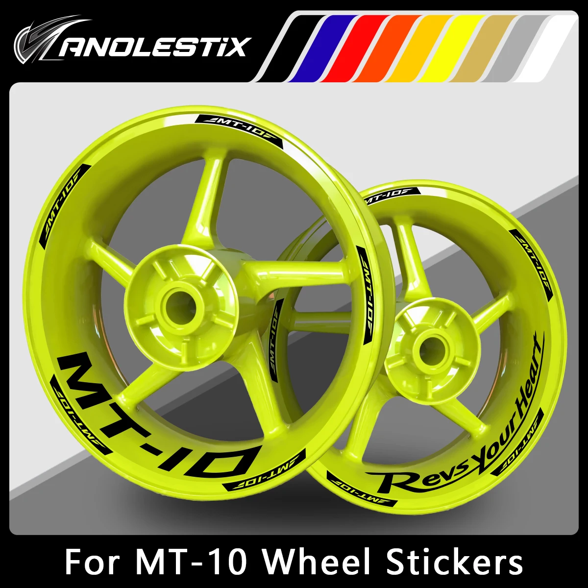 

AnoleStix Reflective Motorcycle Wheel Sticker Hub Decal Rim Stripe Tape For YAMAHA MT-10 MT10