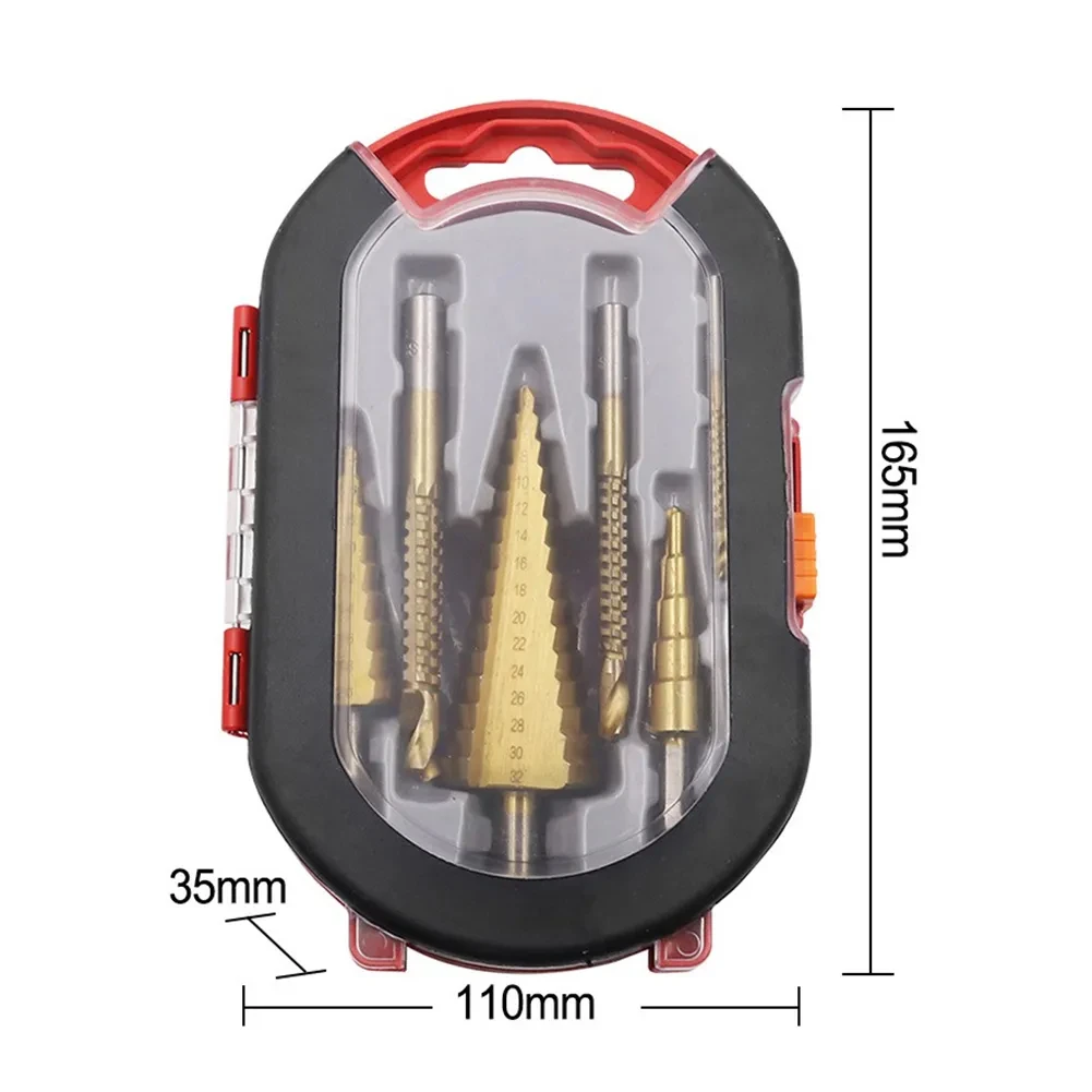 HSS Titanium Step Drill Bit High Speed Stepped Drill Set Saw Drill Tools Conical Stage Drill For Metal Wood 4-12 4-20 4-32mm