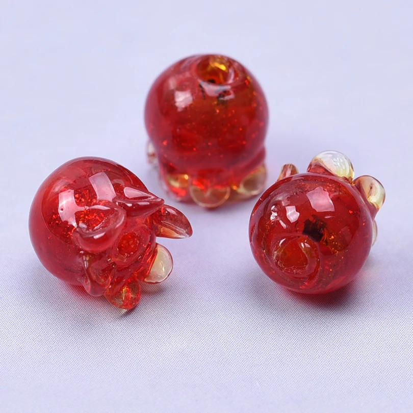 20 stücke Marine Organismus Sechs Farbe Quallen Wasser Tropfen Glas Materialien Perlen Handgemachte Schlüsselbund Lampwork Material Zubehör – Detail 4