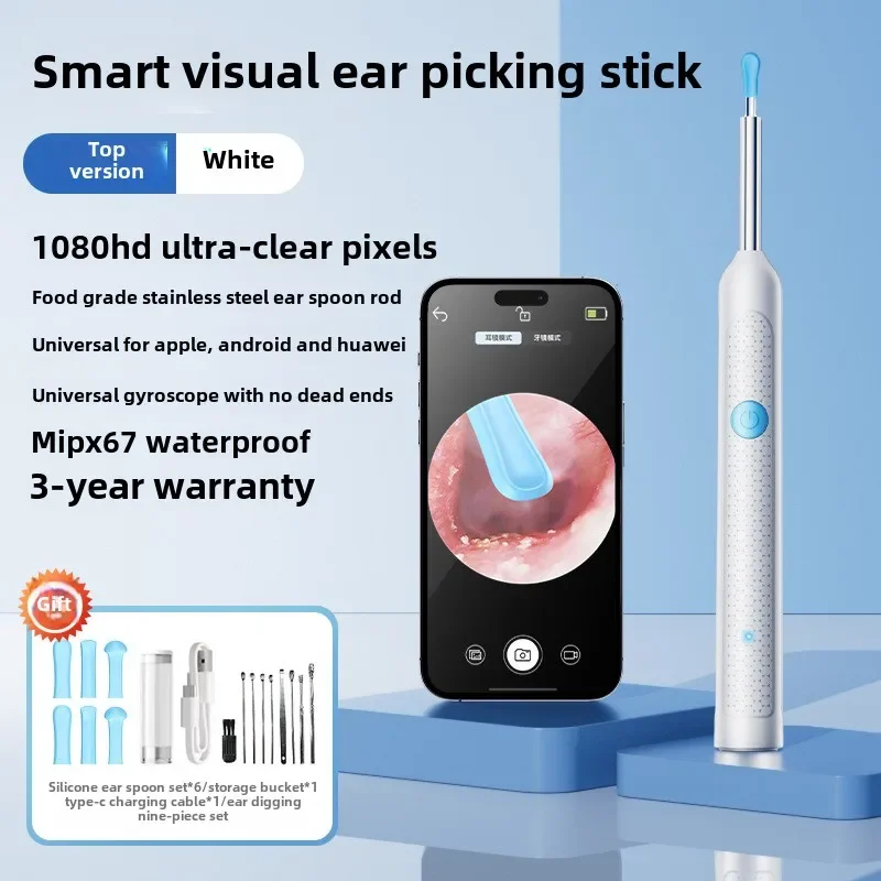 Slimme visuele oorstokken Otoscoop Endoscoop Wax Removal Tool Earpick Mini Camera Gezondheidszorg Oorreiniger - afbeelding 1