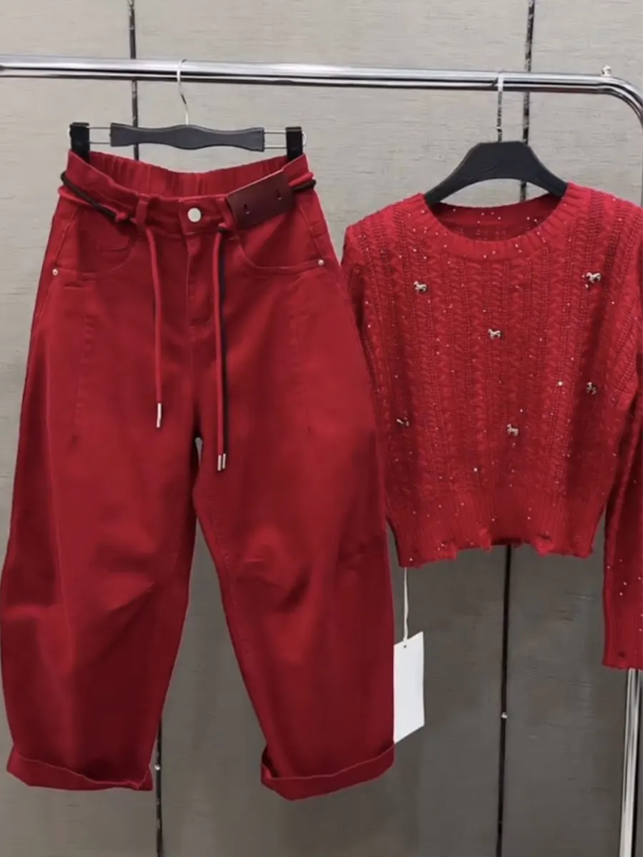 

Весенние модные джинсы больших размеров с широкими штанинами для женщин, с высокой талией, свободные брюки-баллоны, повседневные прямые джинсы из хлопкового денима