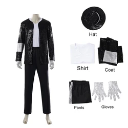 High Quality Michael Jackson Cosplay Costume Dance Imitation Stage Adult Halloween Carnival Party 80s 90s Hip Hop Stage Outfits