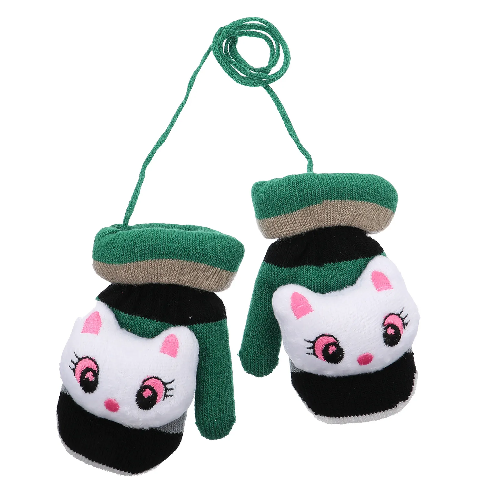 

Children Mittens Kids Winter Gloves Full Finger Fleece Cartoon Toddler Baby Boy Durable Practical Long Term Use Proper Size Cold