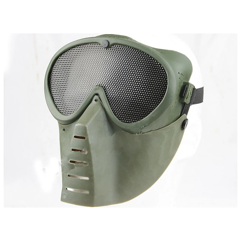 Tactical Mask Goggles Full Face Masks Protective Gear Headwear Combat Hunting Hiking Cycling Outdoor Sports OD Plastic