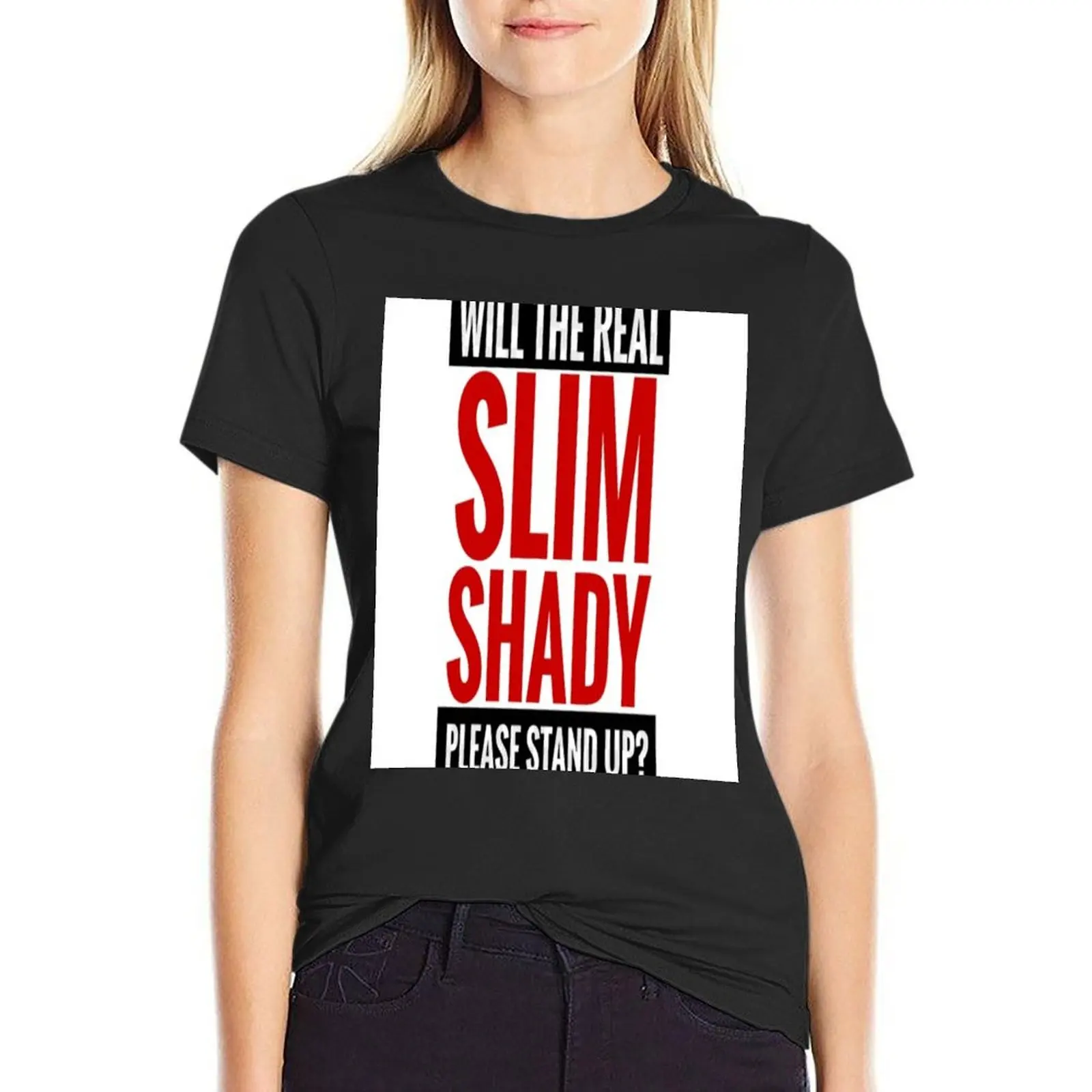 

Eminem Slim shady Hip Hop T-Shirt customizeds summer top oversized t shirt dress Women