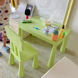 Kaymaz çalışma masası ve sandalye seti anaokulu için kalınlaşmış oyun masası bebek için yemek mobilyaları erken eğitim şartları
