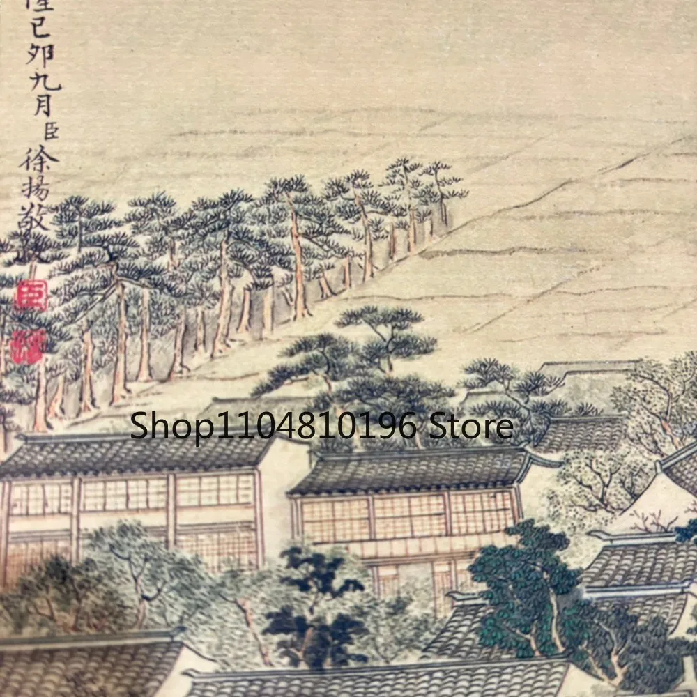 Old Hand Scroll Painting, Gu Su Fan Hua Tu Prosperous Gusu Jiangnan Townscape La