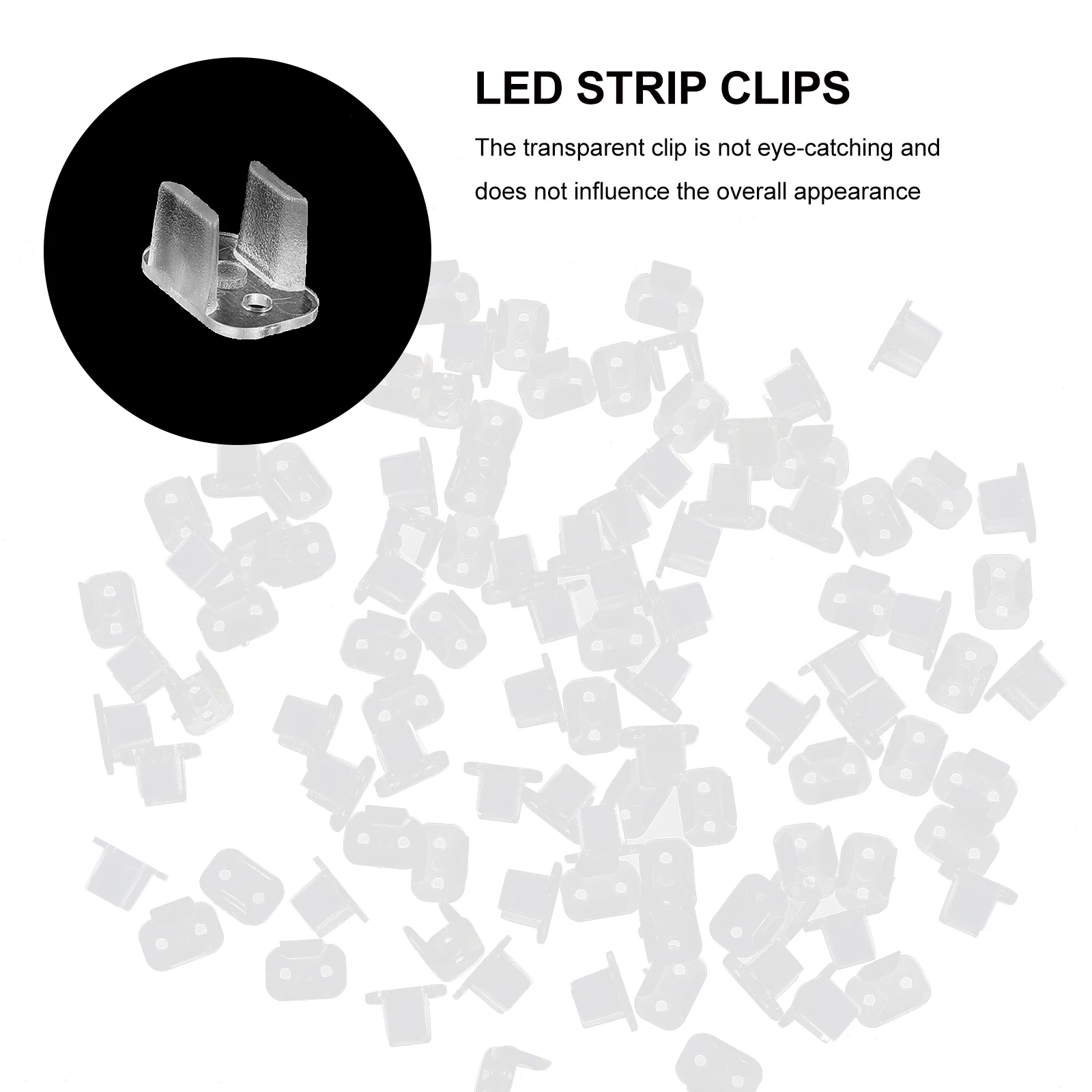100 pcs LED Strip Clips for 6MM Wide Fixing Buckle Neon Mounting Bracket Plastic Durable Flexible Easy Installation