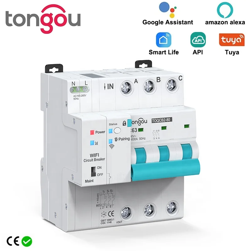 API Tuya 3P WIFI Metering Circuit Breaker Smart Life Products Remote Control Automatic Wireless Interruptor Reclosing Switch