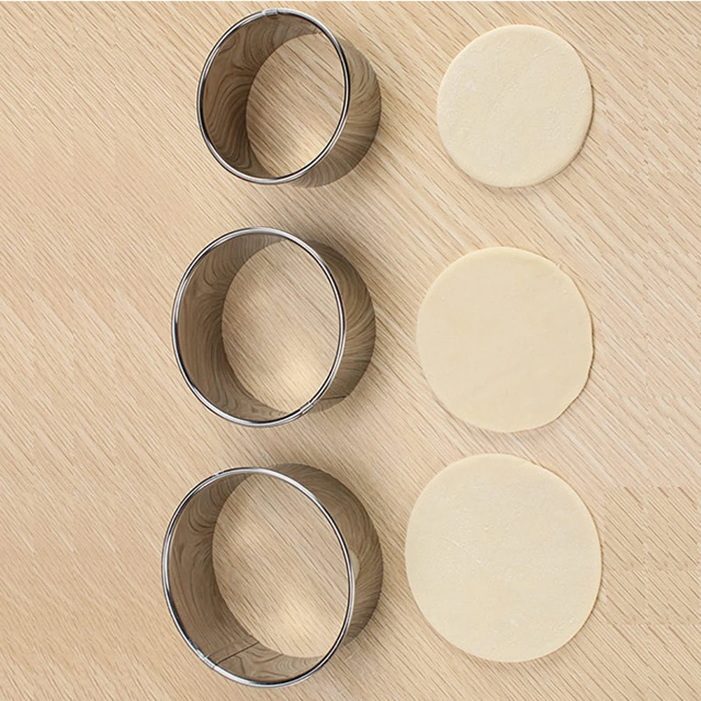 

3pcs Dumpling Wrapper Mold Ravioli Maker Pastry Dough Press Cooking Mould Stainless Steel Waterproof Kitchen Baking Tool