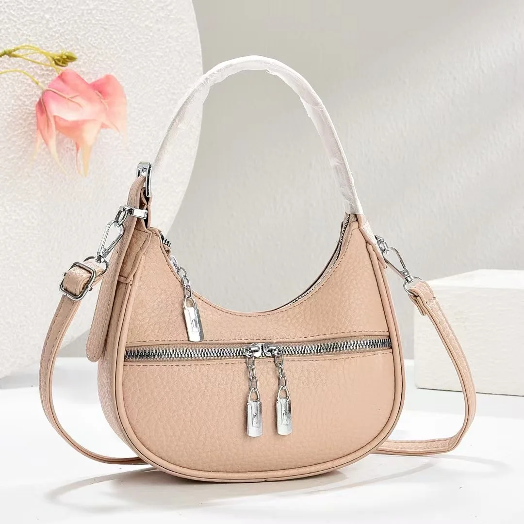 

2025 Luxury Crescent Crossbody Bag - Vintage PU Leather Shoulder Purse for Women, Elegant & Trendy Work Bag
