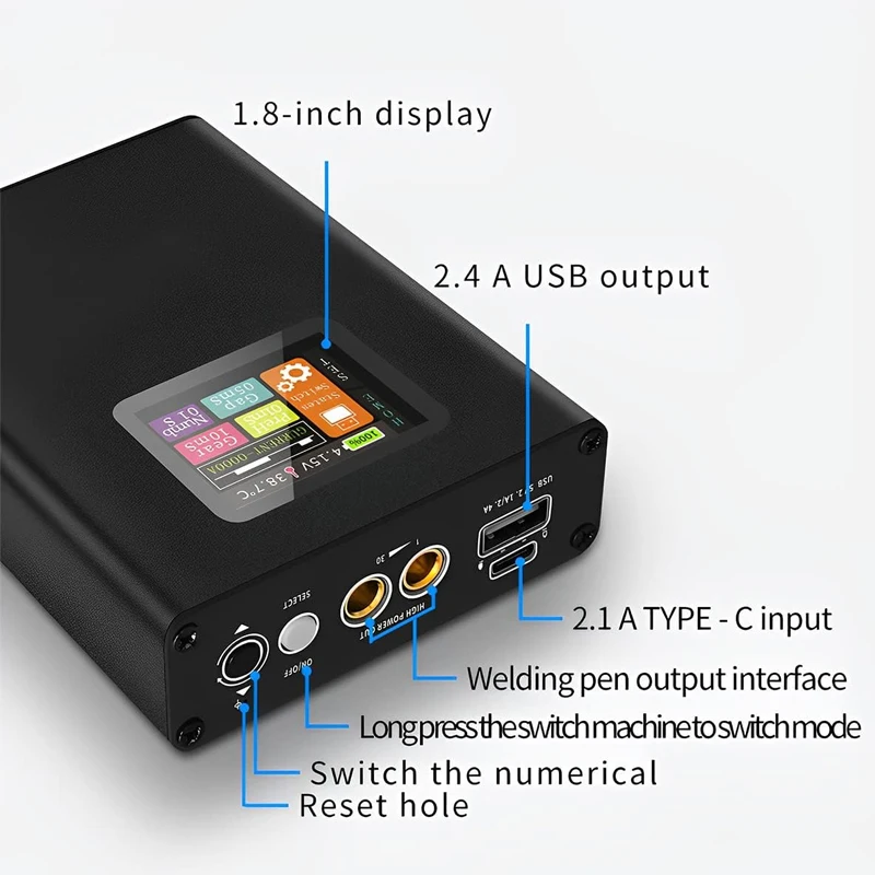 1 Set Portable Spot Welding Machine Color LCD Mini Spot Welding Machine Set 500mAh Rechargeable Battery Spot Welding Machine