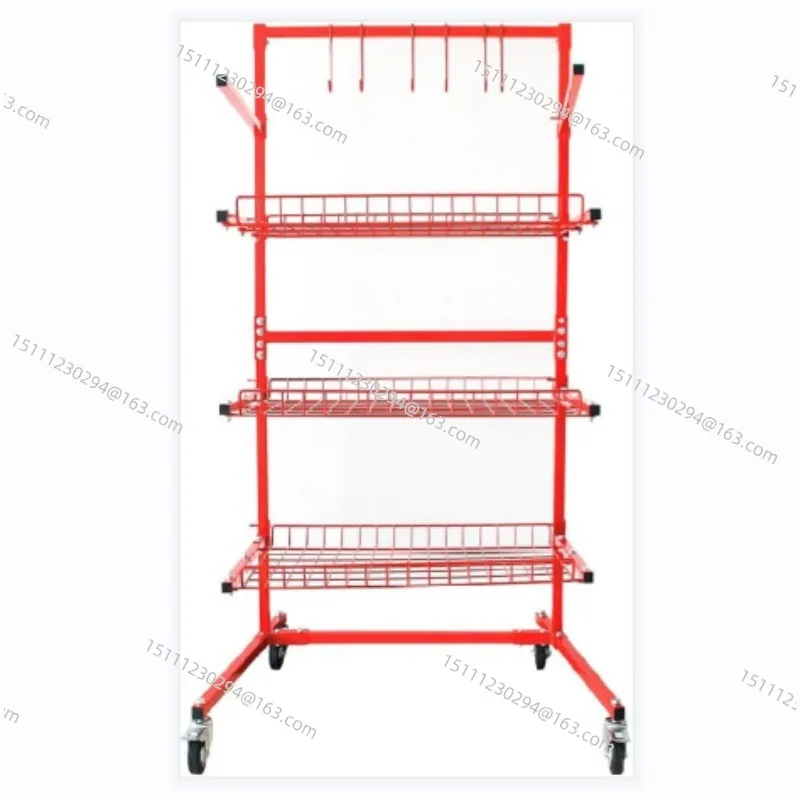 Heavy-Duty Metal Storage Cart - Mobile Tool Shelf for Auto Parts with Adjustable Shelves & Wheels, Workshop Organizer