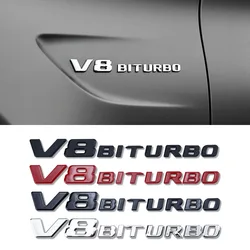 V8 BITURBO Logo Letter Sticker para Mercedes Benz Twin Turbo Logo Fender, accesorios de modificación, etiqueta, calcomanía decorativa