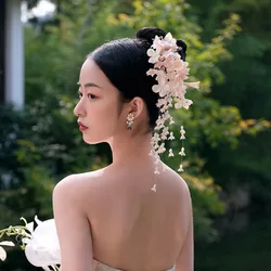 Girls Liliaceae Flower Hairpins Fresh Spring Wedding Party Holiday Hairwear Accessories