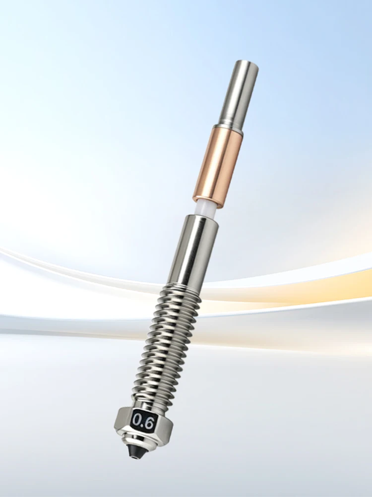 Trianglelab ® Dysza bimetalowa ze stali hartowanej QIDI MAX4, gwint M6, 0.4/0.6/0.8mm, odporna na zużycie, do druku filamentem z włókna węglowego. — 2