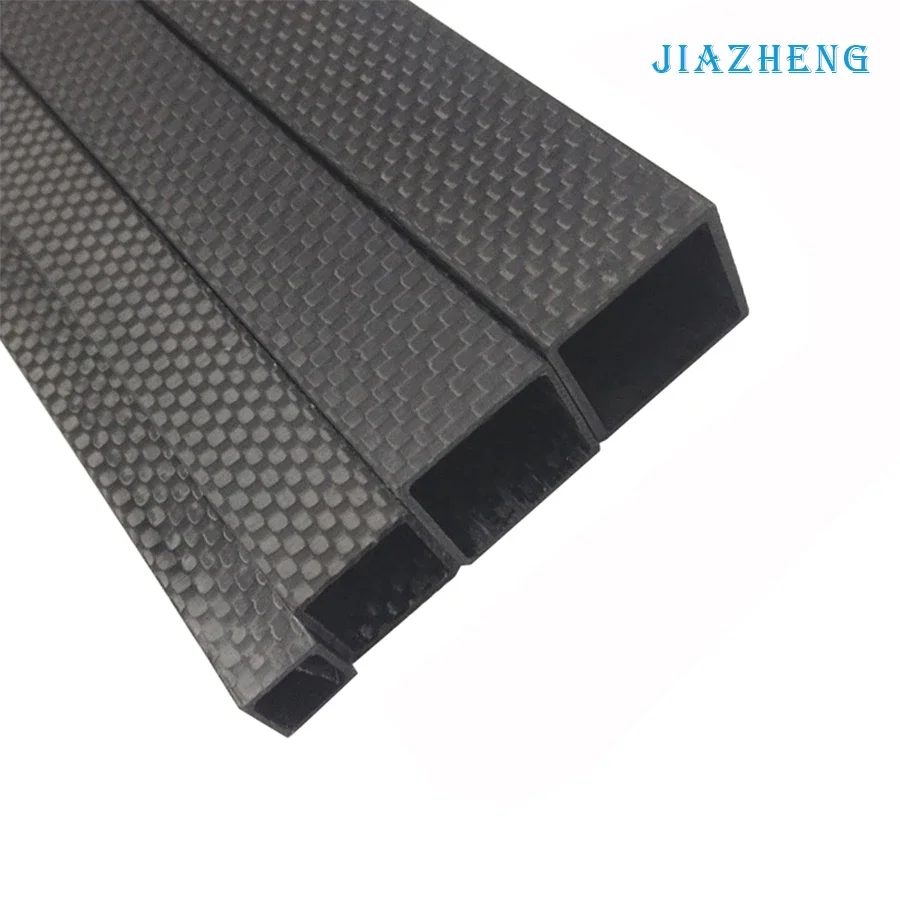 1Pcs Length 600mm Carbon Fiber Square Tube 3K Plain Glossy High Composite Hardness Material Pipe OD 15mm 20mm 22mm 25mm 30mm