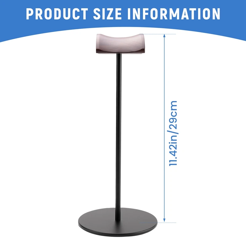 Headphone Stand, Headset Holder Made Of Walnut Wood & Aluminium, Natural Walnut Gaming Headphone Holder With Heavy Base