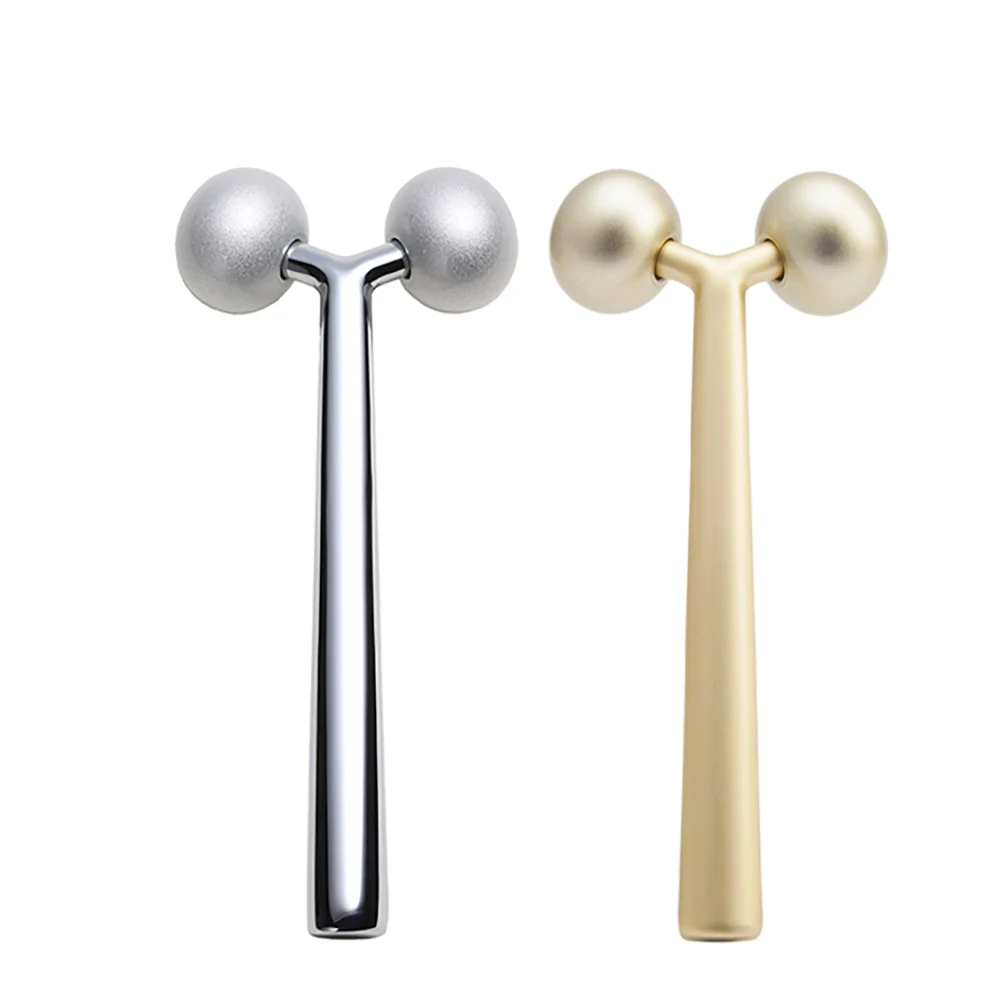 

Beauty Skin Lifting Hand Held Stainless Steel Y Shape 3d Face Roller Massager