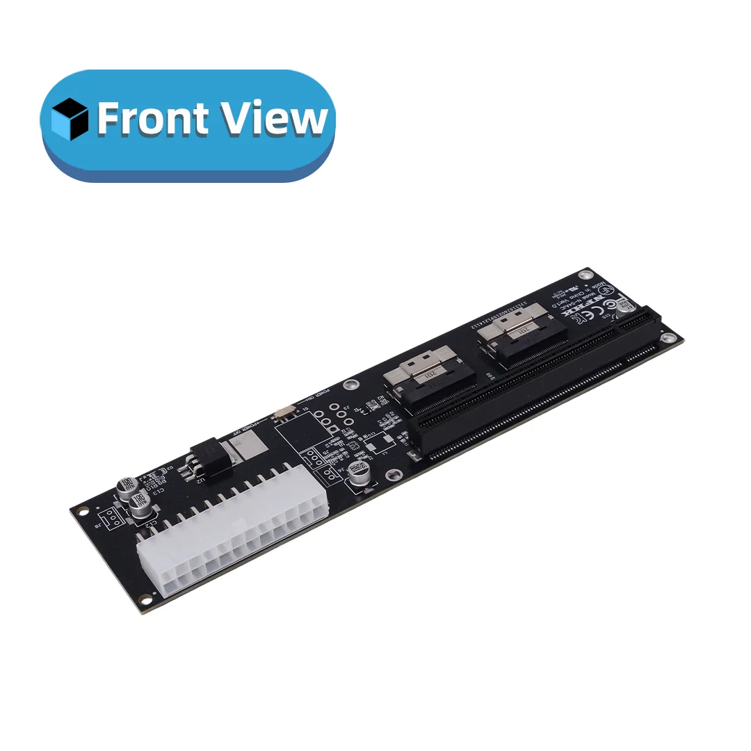 SFF-8654 8i X2 To PCIe X16 To SFF-8654 External Graphics Card Adapter Card