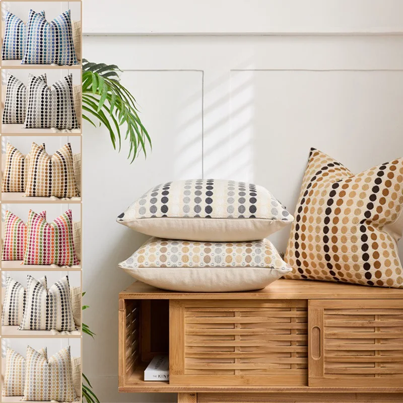 

1Pc Modern Nordic Polka Dot Throw Pillow Cover Lightweight Luxury Woven Cushion for Living Room Cojines Decorativos Para Sofá