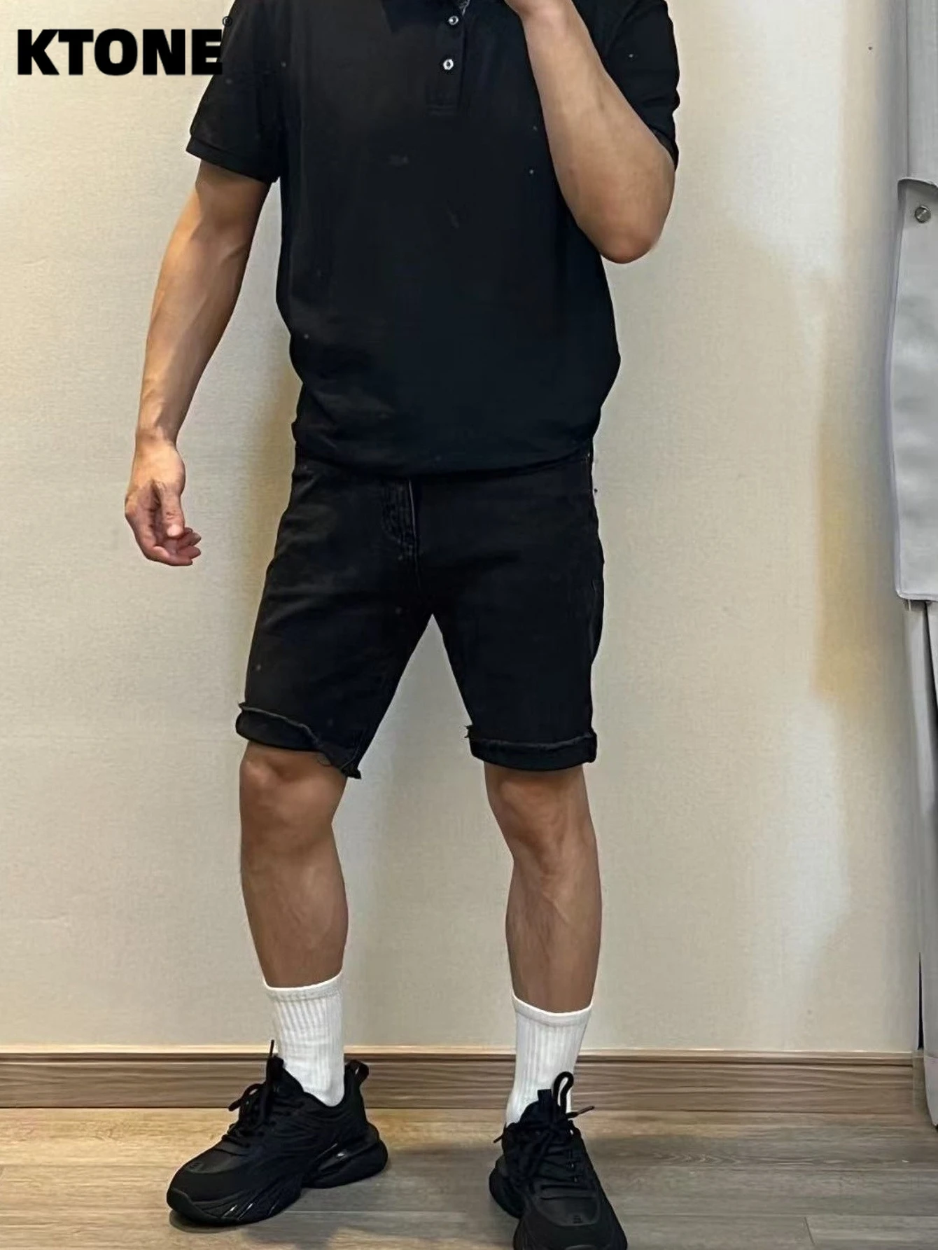 

Hip Hop Jeans Unisex Black Slim Denim Shorts Retro Y2K Original Drip No accessories or belts included