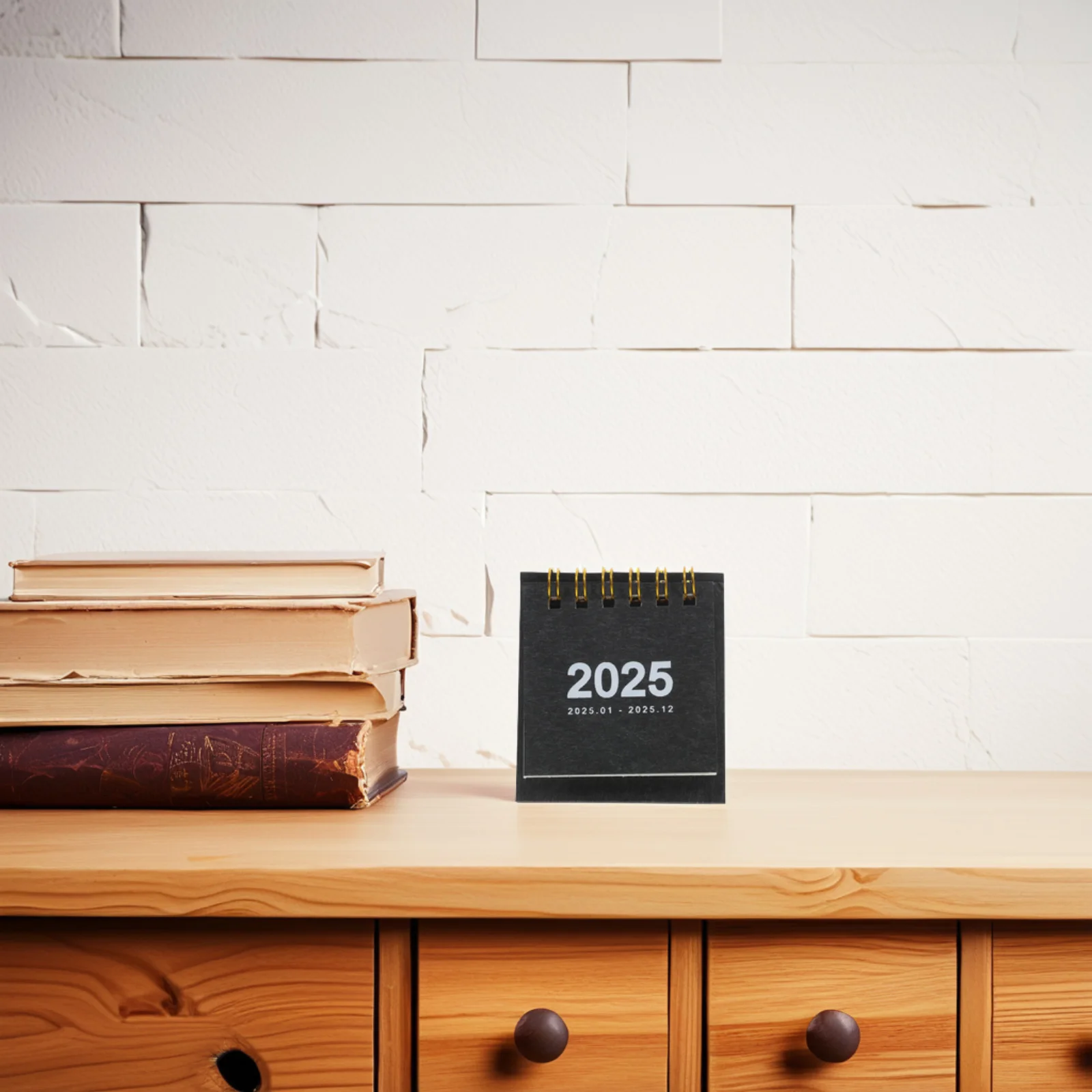 

2025 Monthly Mini Desk Calendar Spiral Paper Flip Office Decor Small Classroom Desktop Standing Cubicle