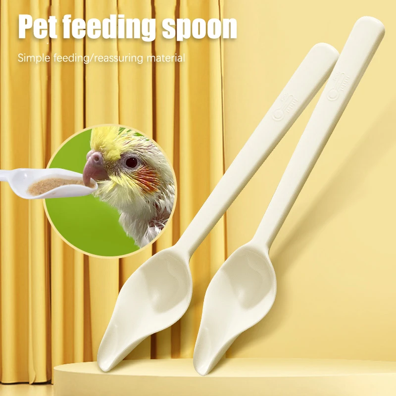 Small Bird Feeder Spoon Food Grade Thickened For Baby Bird Supplies Plastic High Temperature Resistant Milk Powder Feeding Spoon