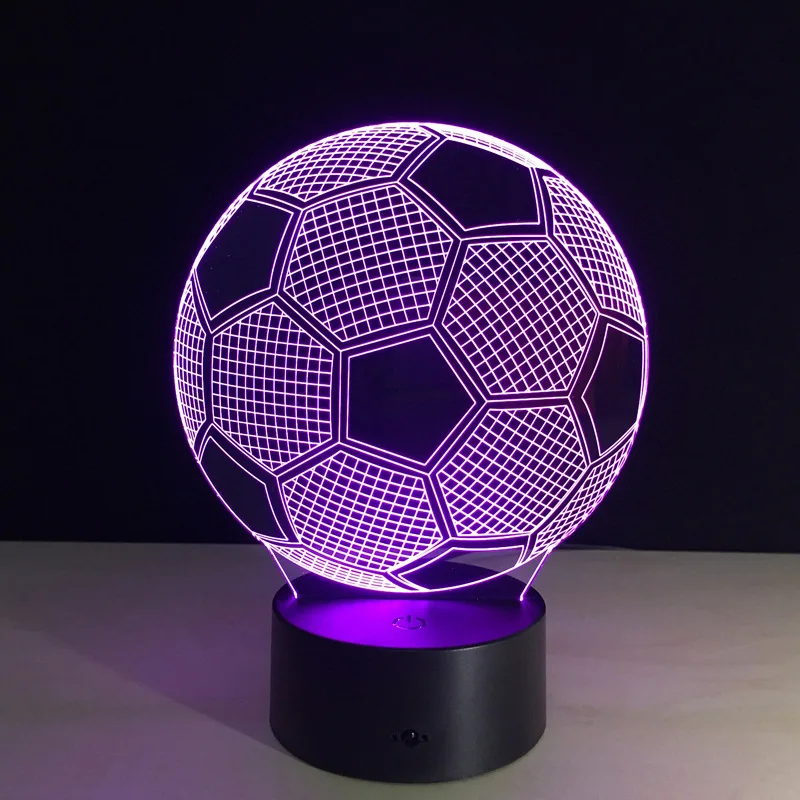 Football Gifts Led Acrylic 3d Nightlight New 7 Color Changing 3d Illusion Lamp European Champion Night Light 3d Visual Light