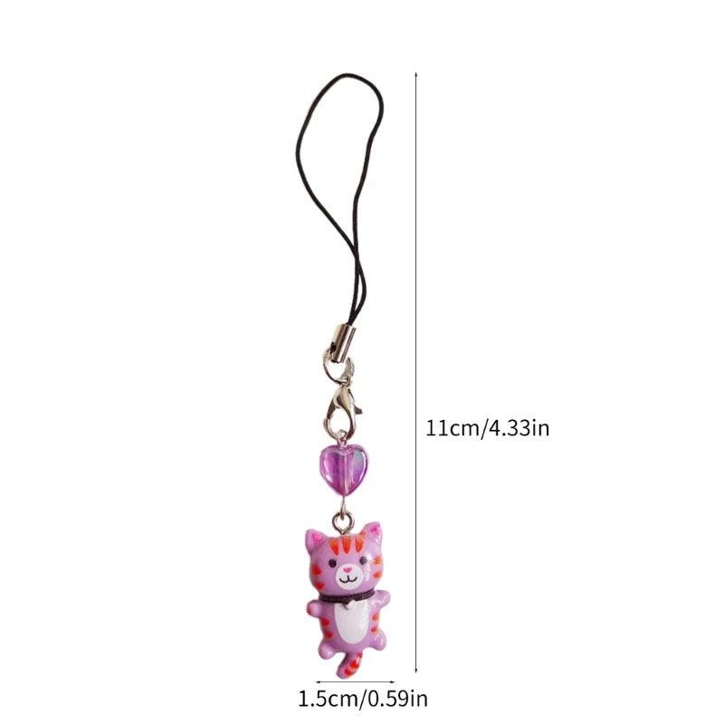 Lanière téléphone pendentif chat, porte-clés anti-perte, accessoire à main à