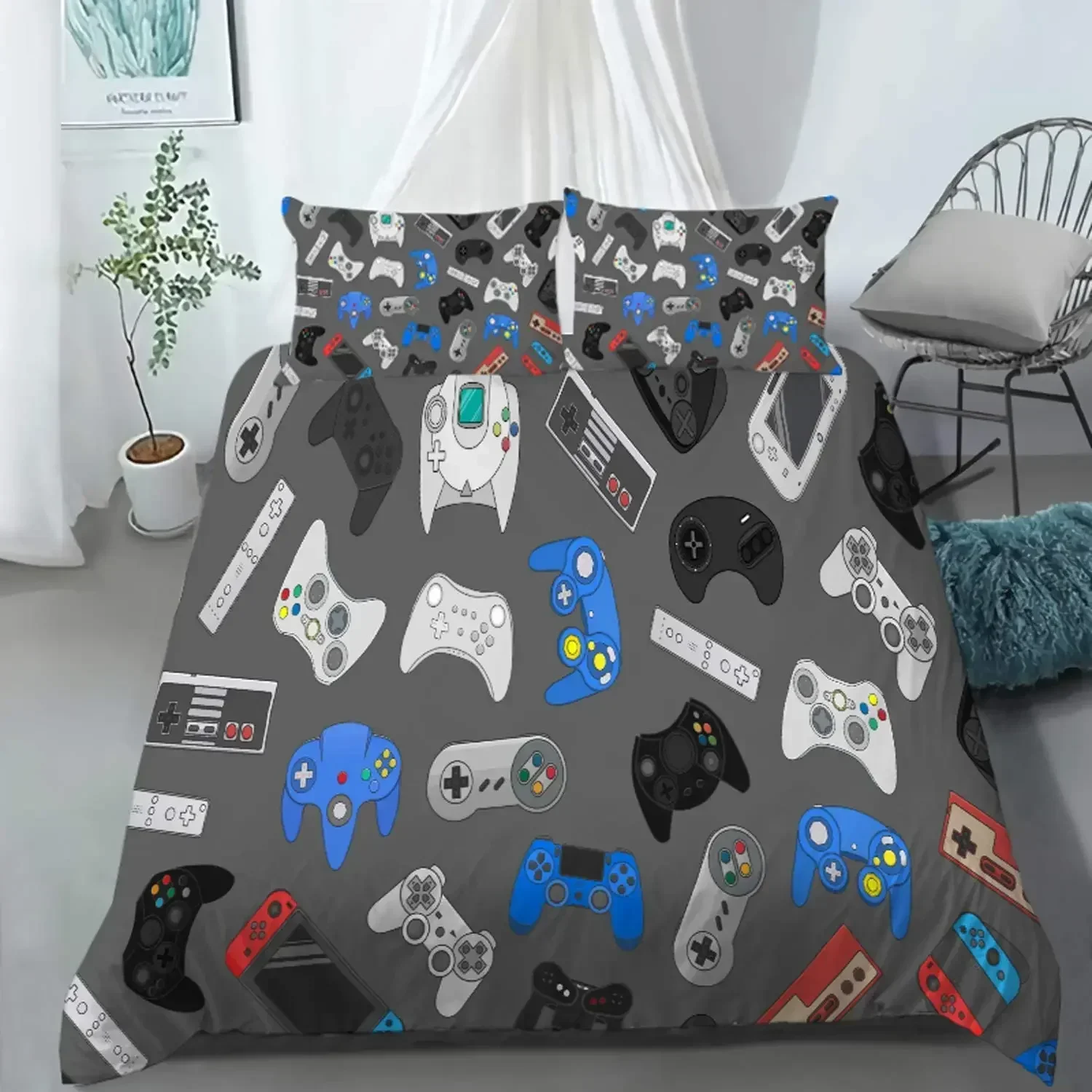 

Game Bedding Set Children Boys Duvet Cover Set Comforter Cover Polyester Quilt Cover Pillowcase Kids Bedding Set Twin Queen King