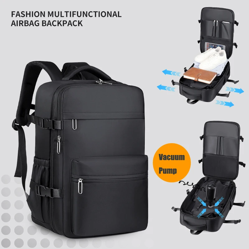 Heren reisrugzak vacuümcompressie laptoprugzak Uitgebreide schoolrugzak met grote capaciteit Wandelen Zakelijke rugzak