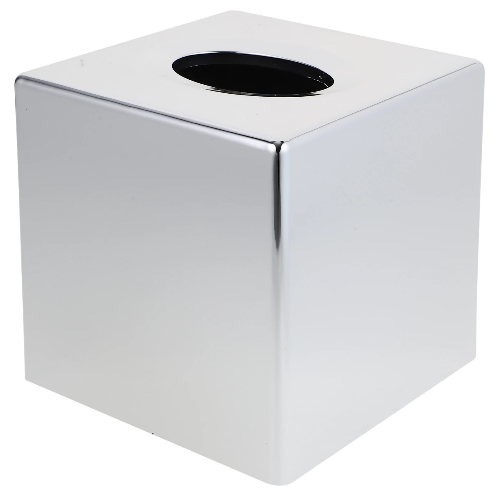 

Electroplating Tissue Box Holder Rectangular ABS Plastic Napkin Boxes Home Office Odorless Hollow Bottom Stylish Cube