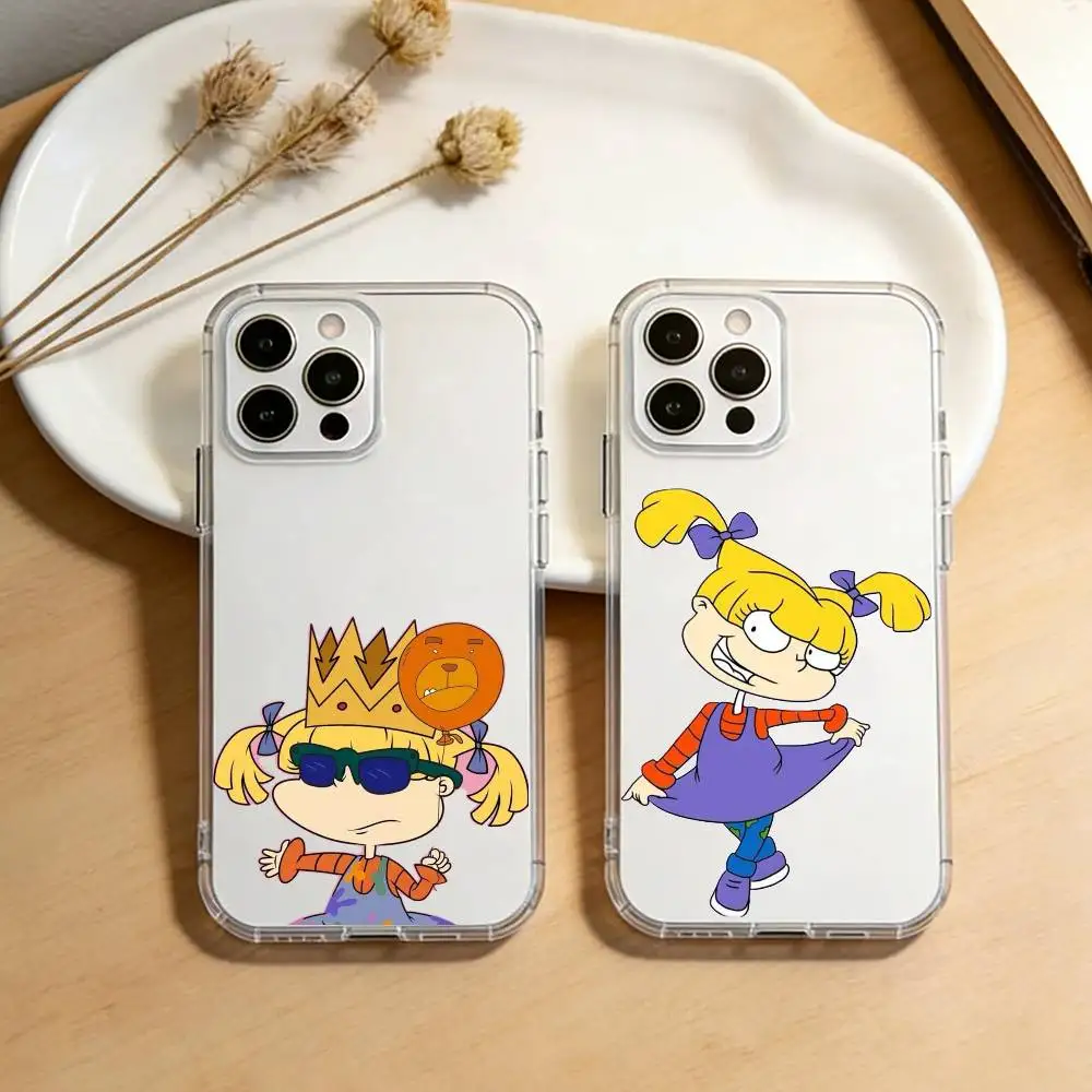 

Funny Cartoon R-Rugrats Phone Case For iPhone 17 16 15 14 13 12 11 Mini Pro Max Plus Transparent Cover